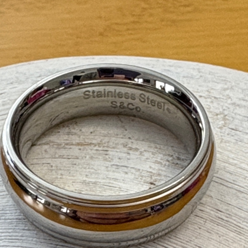 Classic Stainless Steel Wedding Band Men's Size 12.5 comfort band - Picture 4 of 9